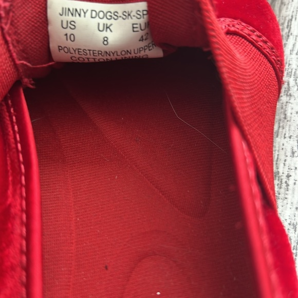 Ralph Lauren red velvet Jinny dog slip on sneaker - Picture 5 of 5